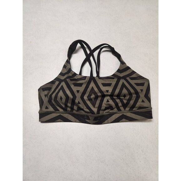 Lululemon Energy Bra Solid Black Luxtreme Crisscross Strappy Sz 8 - Picture 1 of 3